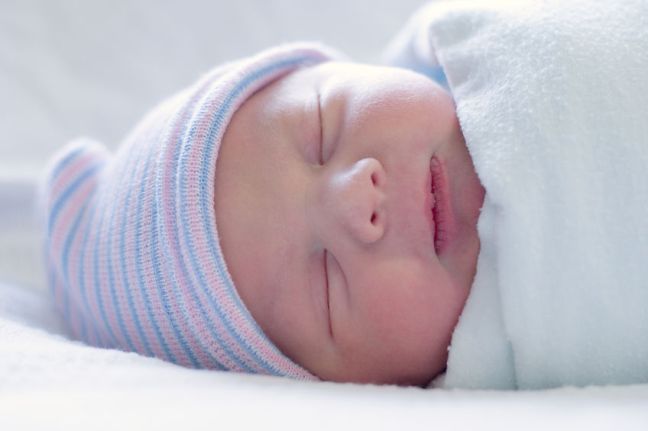 1666768 - close-up image of a one-day old baby boy
